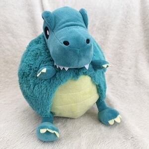 Squishable Round T-Rex Dinosaur Plush Toy Teal Green Blue 10” Stuffed